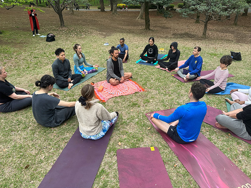 Yoga in Yoyogi Park